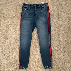 Women’s Abercrombie Jeans with Red Stripe